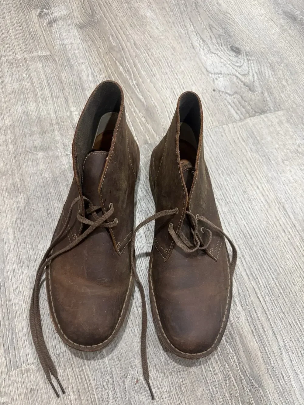Clarks Shoes Men's Desert Boot Lace Up Chukka Boots Beeswax Leather 11 Brown